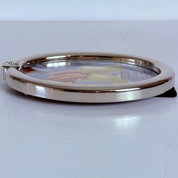 Burnes Of Boston Picture Frame Oval Sleek Silver Plated Photo 4" X 6" Bunny Baby - Picture 13 of 14